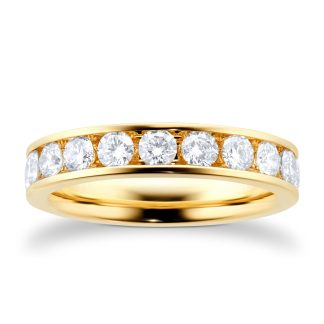 18ct Yellow Gold 1.50cttw Channel Eternity Ring - Ring Size K