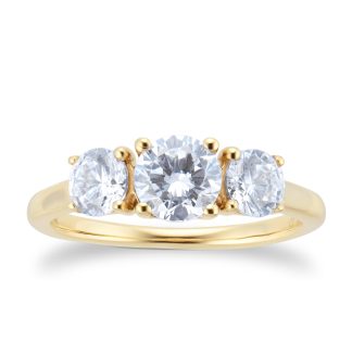 18ct Yellow Gold 1.50cttw Three Stone Engagement Ring