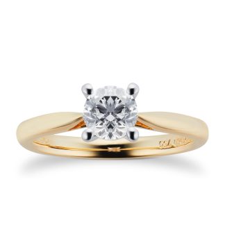18ct Yellow Gold Brilliant Cut 0.70ct Solitaire Diamond Ring - Ring Size Q