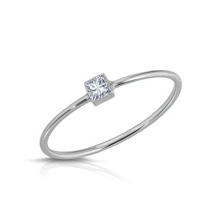 Princess cut Topaz Ring 0.12ct in 9ct White Gold