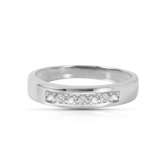 Round Cut Diamond Ring 0.02ctw in Sterling Silver