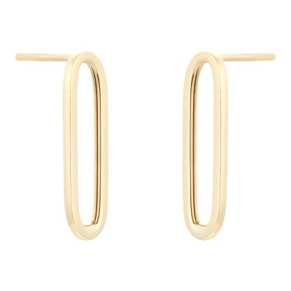 9ct Yellow Gold Paperlink Stud Earrings