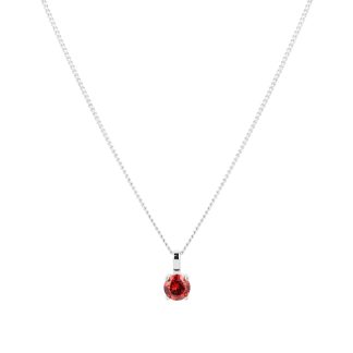 Silver January Red Cubic Zirconia Pendant