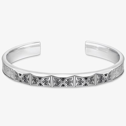 THOMAS SABO Rebel Silver Faceted & Black Cubic Zirconia Bangle AR113-643-11-L17,5