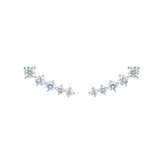 18ct White Gold 1.00ct Diamond Climber Stud Earrings