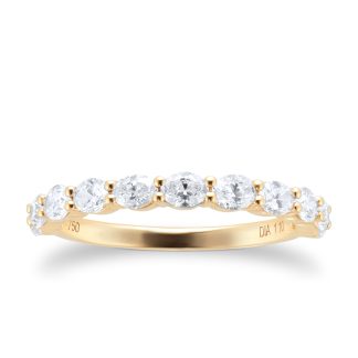 18ct Yellow Gold 1.10cttw Oval Stacker Eternity Ring - Ring Size L