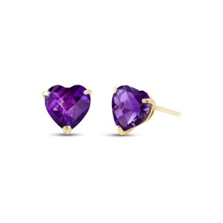 Amethyst Stud Earrings 3.25ctw in 9ct Gold