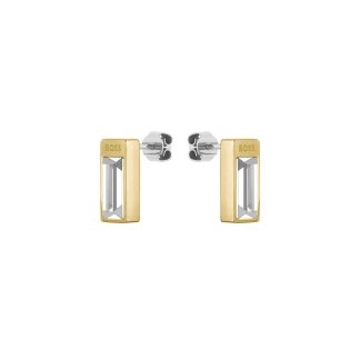 BOSS Women's Clia Crystal Stud Earrings in Gold Plated Stainless Steel