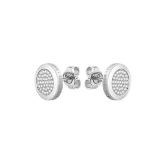 BOSS Women's Medallion Stud Earrings in Stainless Steel