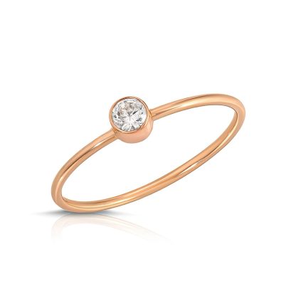 Brilliant Cut Diamond Ring, 0.1 ct in 9ct Rose Gold