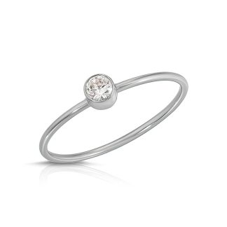 Brilliant Cut Diamond Ring, 0.1 ct in 9ct White Gold