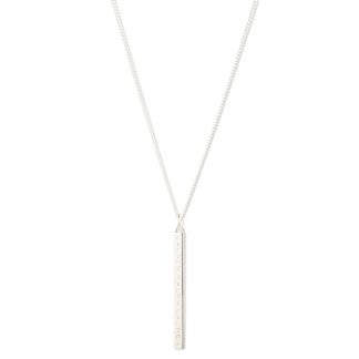 Lauren By Ralph Lauren Silver 15 Inch Logo Bar Pendant