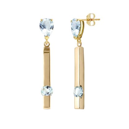 Peridot Kelsey Bar Drop Earrings in 9ct Gold