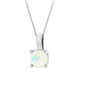 Silver October Artificial Opal Pendant