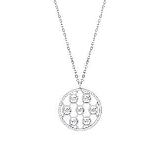 Sterling Silver MK Logo Cubic Zirconia Pendant