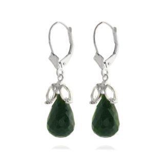 White Topaz & Emerald Jessica Drop Earrings in 9ct White Gold