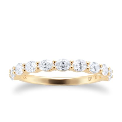 18ct Yellow Gold 1.10cttw Oval Stacker Eternity Ring - Ring Size M