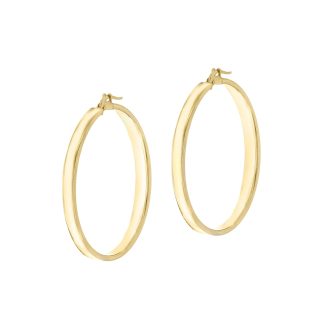 9ct Yellow Gold 35mm Polished Creole Hoop Earrings