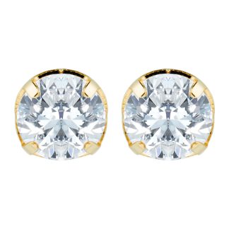 9ct Yellow Gold 4mm Cubic Zirconia Stud Earrings