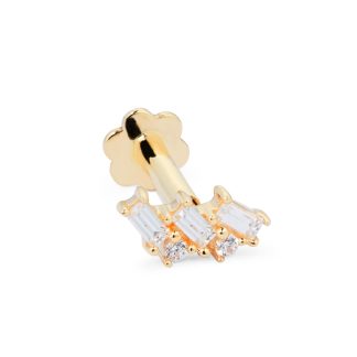 9ct Yellow Gold Cubic Zirconia Climber Single Stud Earring