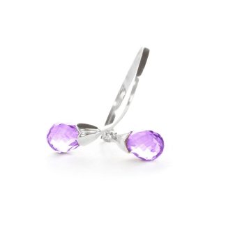 Amethyst & Diamond Emily Double Dimensional Ring in 9ct White Gold