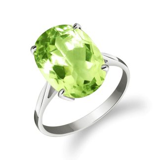 Green Amethyst Andria Classic Signature Ring in 9ct White Gold