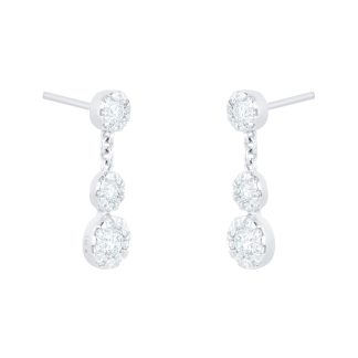 Masquerade 18ct White Gold 1.02ct Diamond Drop Earrings