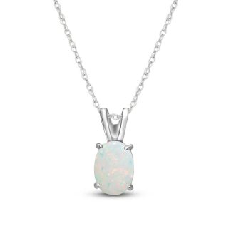 Opal Petite Barcelona Everyday Pendant Necklace in 9ct White Gold