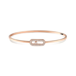 18ct Rose Gold Move Uno Pavé 0.14cttw Diamond Bangle