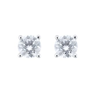 18ct White Gold 1.00ct Diamond Solitaire Stud Earrings