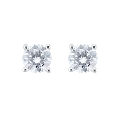 18ct White Gold 1.00ct Diamond Solitaire Stud Earrings