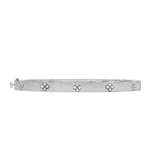 18ct White Gold Love In Verona 0.19ct Diamond Bangle