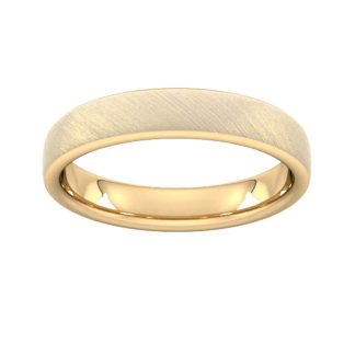 4mm D Shape Heavy Matt Finished Wedding Ring In 18 Carat Yellow Gold