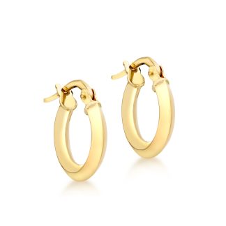 9ct Yellow Gold 13mm Polished Creole Hoop Earrings