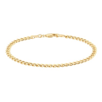 9ct Yellow Gold 7.5 Inch Hollow Curb Bracelet