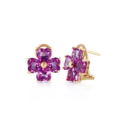 Amethyst Flora Stud Earrings in 9ct Gold