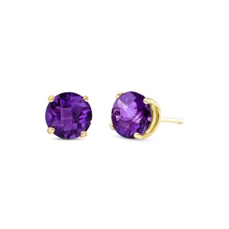 Amethyst Novara Stud Earrings in 9ct Gold, Small