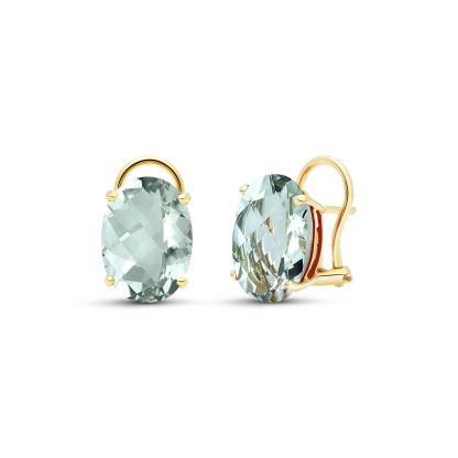 Green Amethyst Barcelona Everyday Stud Earrings in 9ct Gold, Small