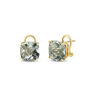 Green Amethyst Riley Stud Earrings in 9ct Gold