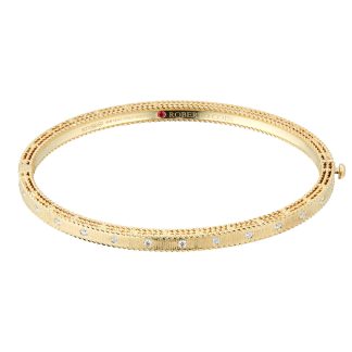 Princess 18ct Yellow Gold 0.18cttw Diamond Bangle