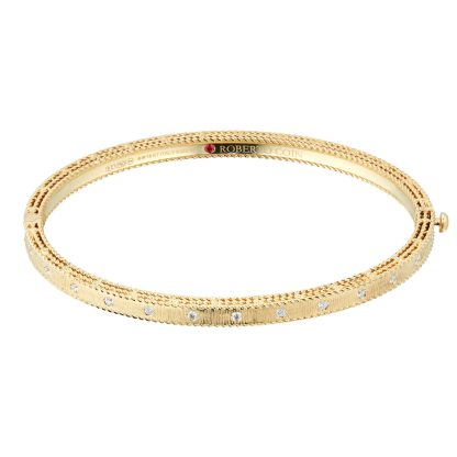 Princess 18ct Yellow Gold 0.18cttw Diamond Bangle