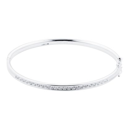 Silver Cubic Zirconia Bangle