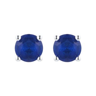 Silver September Dark Blue Cubic Zirconia Stud Earrings