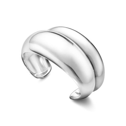 Sterling Silver Curve Bangle Medium