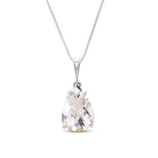 White Topaz Alanna Classic Everyday Pendant Necklace in 9ct White Gold