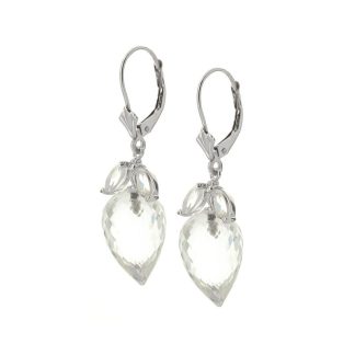 White Topaz Astrid Charm Drop Earrings in 9ct White Gold