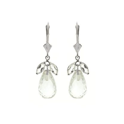 White Topaz Jessica Drop Earrings in 9ct White Gold