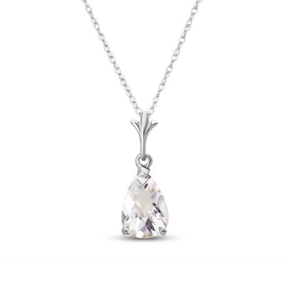 White Topaz Katrina Belle Pendant Necklace in 9ct White Gold