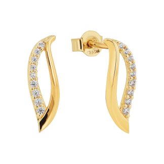 14ct Yellow Gold Cubic Zirconia Stud Earrings