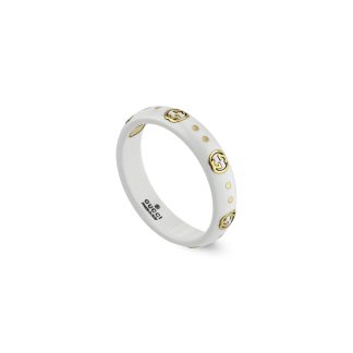 18ct Yellow Gold Icon White Zirconia 4mm Ring - Ring Size K.5